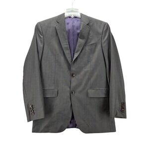 Ted Baker Edurance Gray Pinstripe Suit Jacket Blazer Wool Business Classic 40R